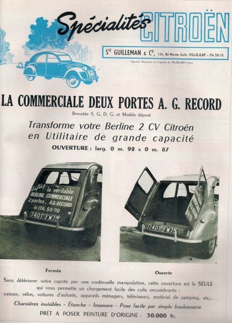 Citroen 2cv A G Record 1964